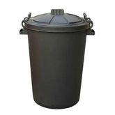 85L Clip Bin with Lid Black  Adomoo
